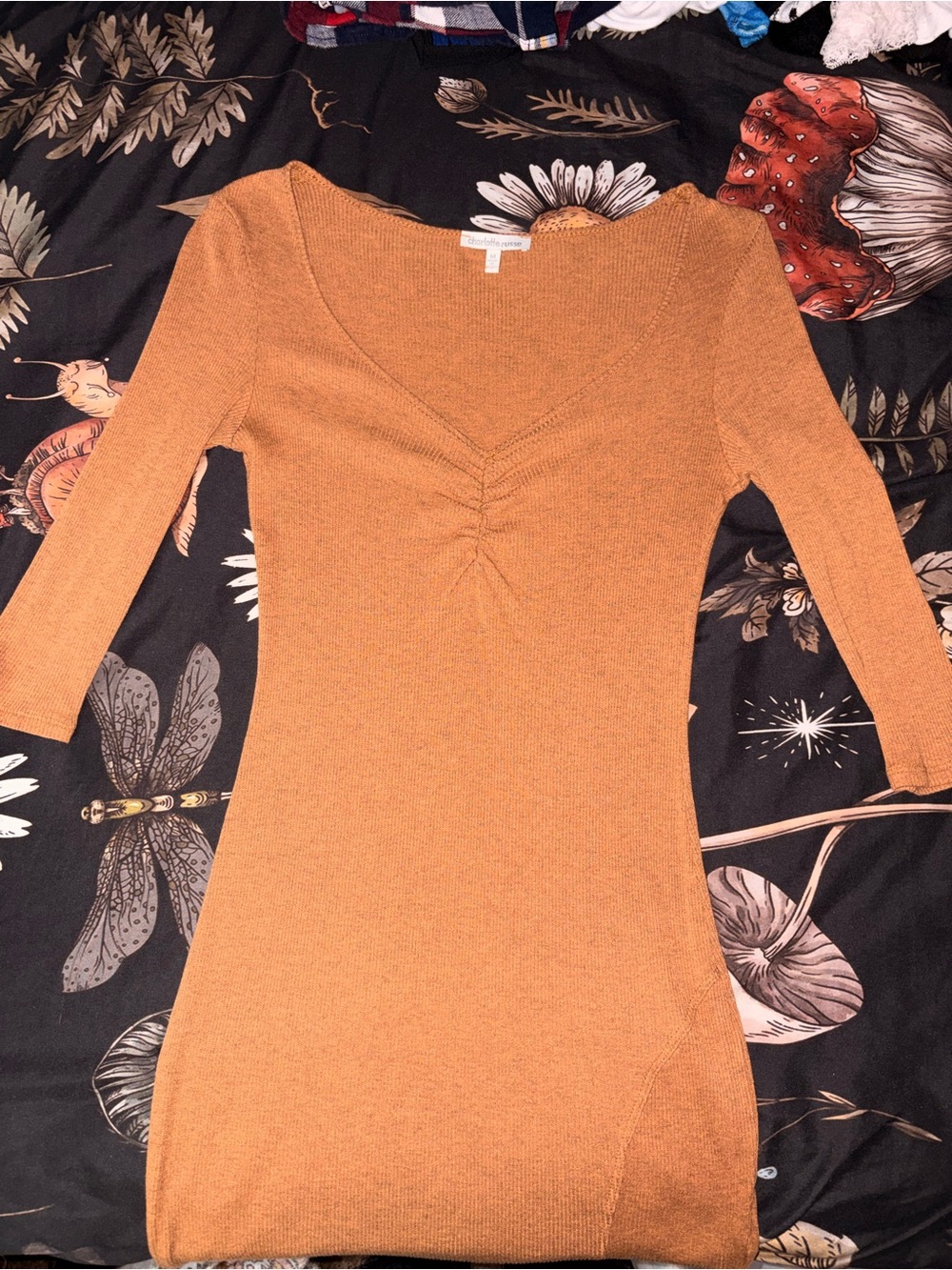 Charlotte Russe Mustard Knit Midi Dress